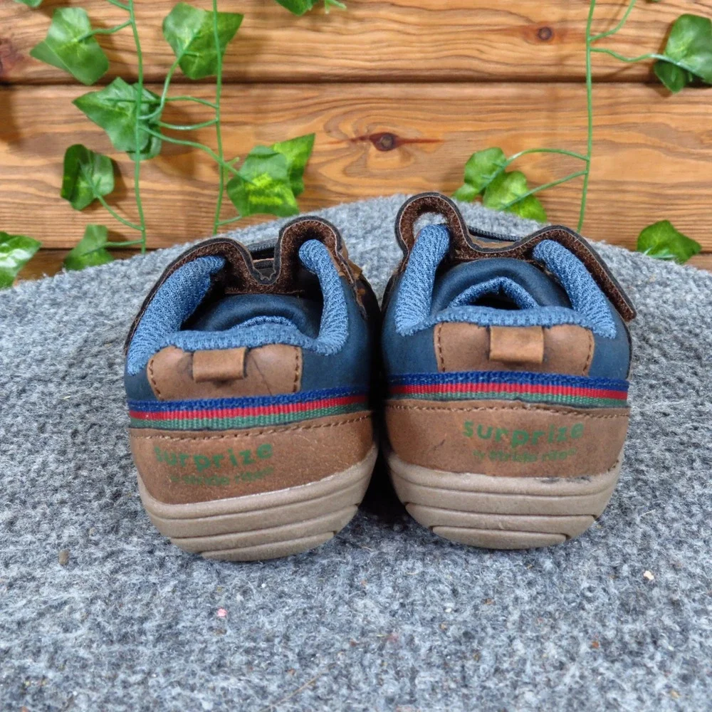 Surprize by Stride Rite Killian Baby Boys Sneakers Sz 4 Walking Shoes Brown Blue